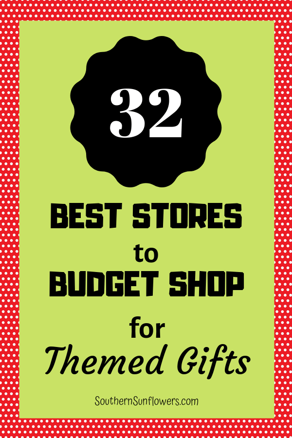 pin graphic for best stores to budget shop for themed gifts