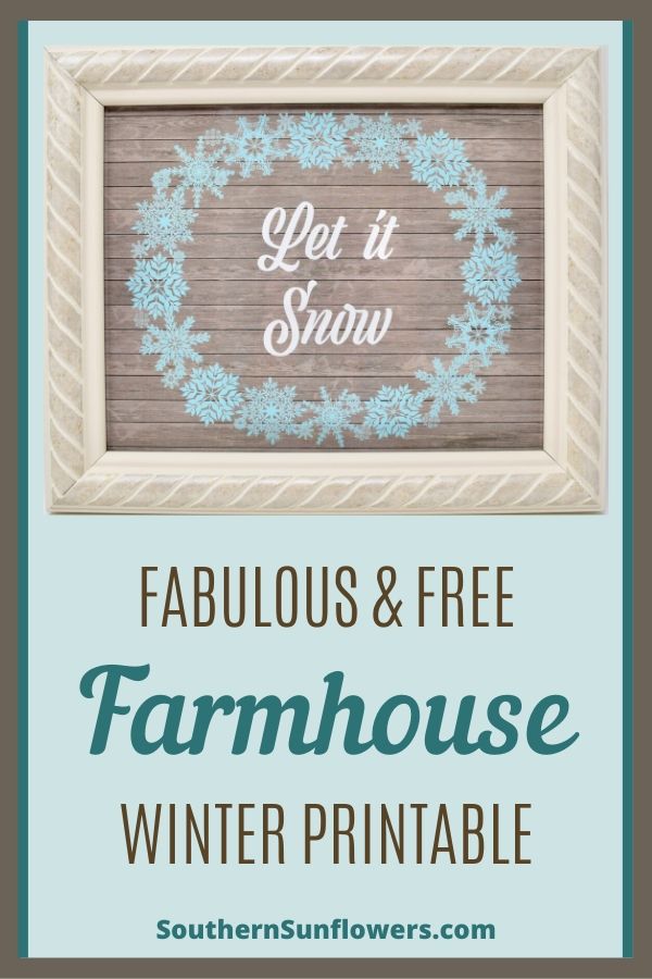 pinterest graphic for let it snow free winter printable