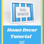 hello winter home decor painted frame mat