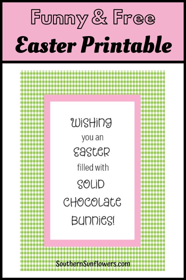 graphic for free easter printable with funny quote