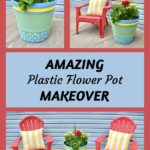 graphic for painted plastic flower pot