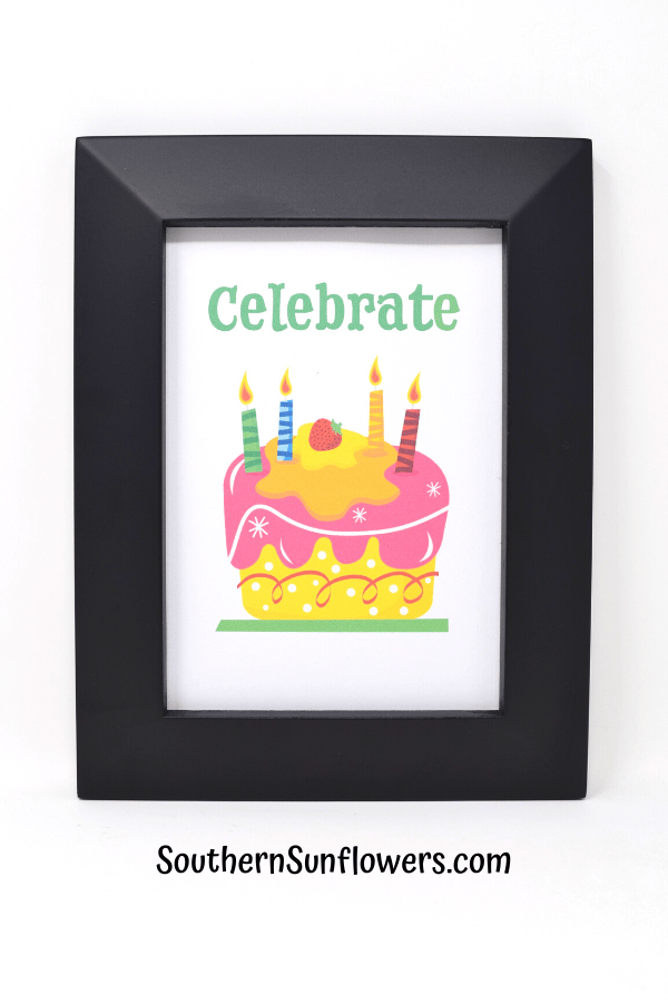 framed thrifty party decor free printable