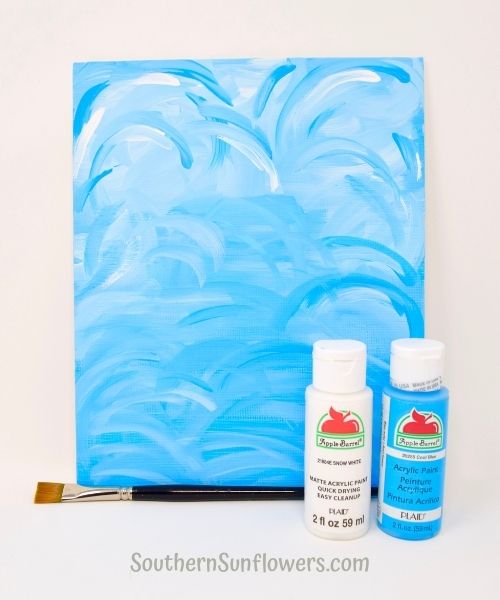 blue sky painted sky on canvas craft