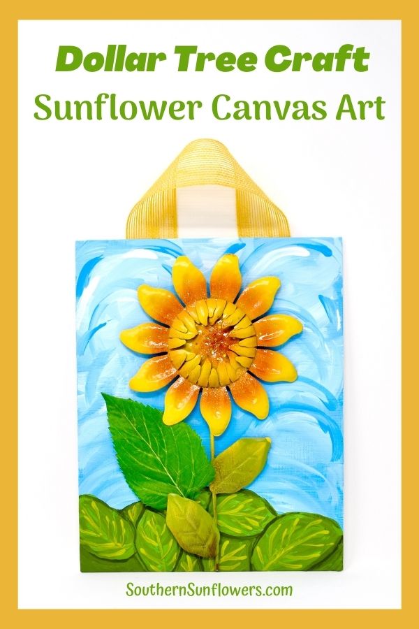 another dollar tree canvas project with sunflower