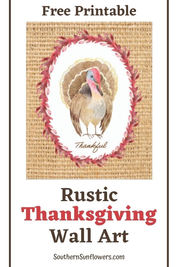 pinterest graphic for rustic thanksgiving wall decor