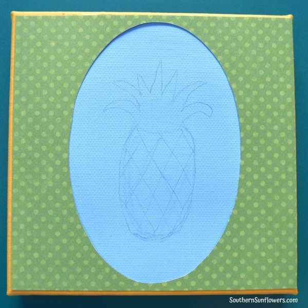 Sketched pineapple for DIY Painted Pineapple Craft  