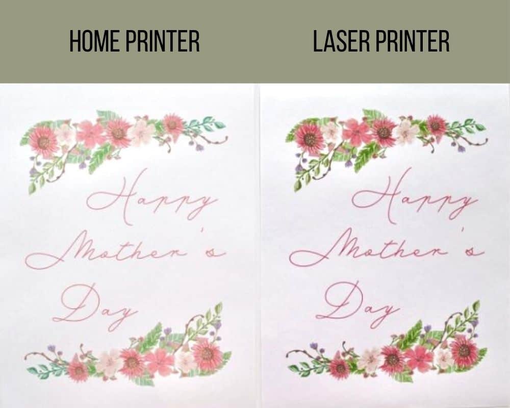 happy mothers day free printable example for using home printer versus laser printer