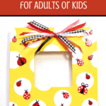 graphic for ladybug frame craft idea with completed frame