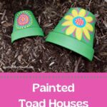 graphic for diy painted toad houses for the garden