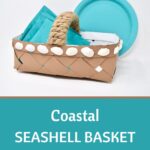 diy coastal seashell craft idea using a basket