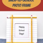 diy back to school photo frame with pencils and faux notebook paper