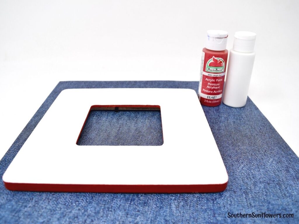 diy back to school photo frame painted white and red
