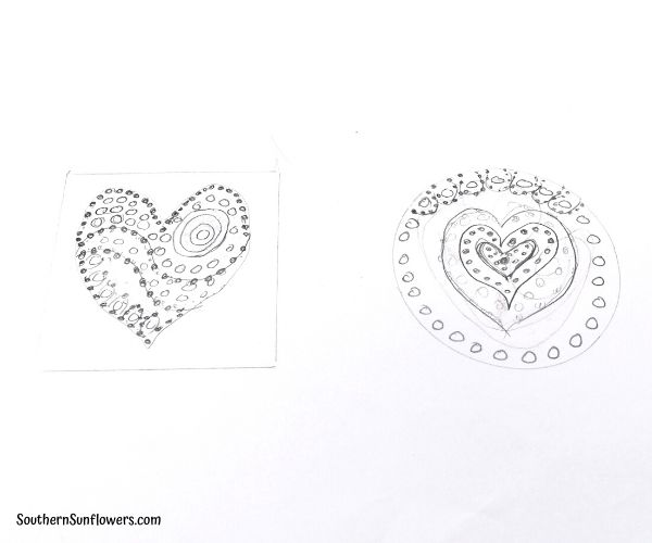 doodle designs for planning what the  valentines day painted jewelry box will like