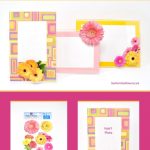 pinterest pin with completed views of the flower picture frames