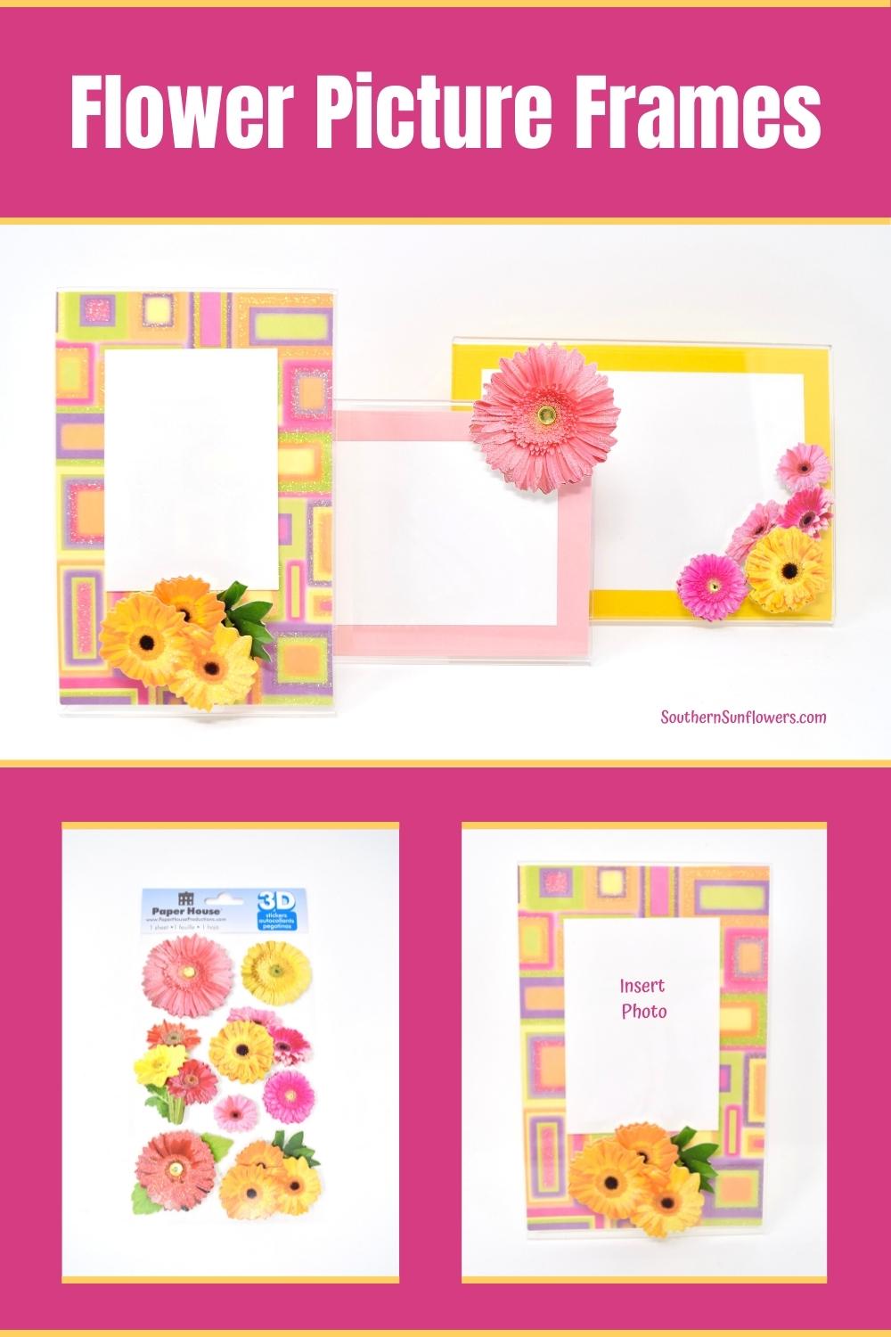 DIY Flower Picture Frames