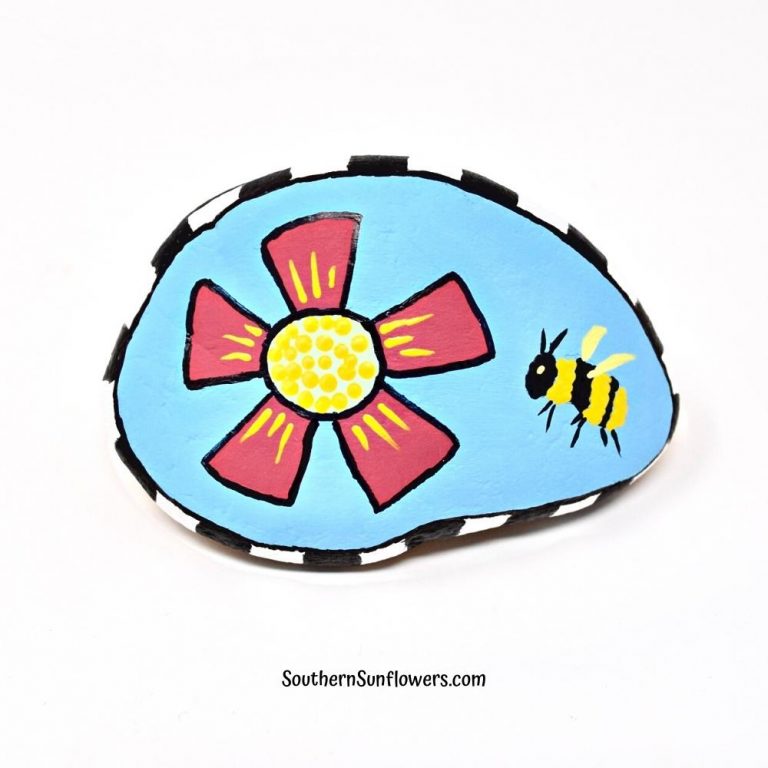 Simple Flowers Painted on Rocks