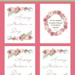 free mother's day printables 4 designs with flowers