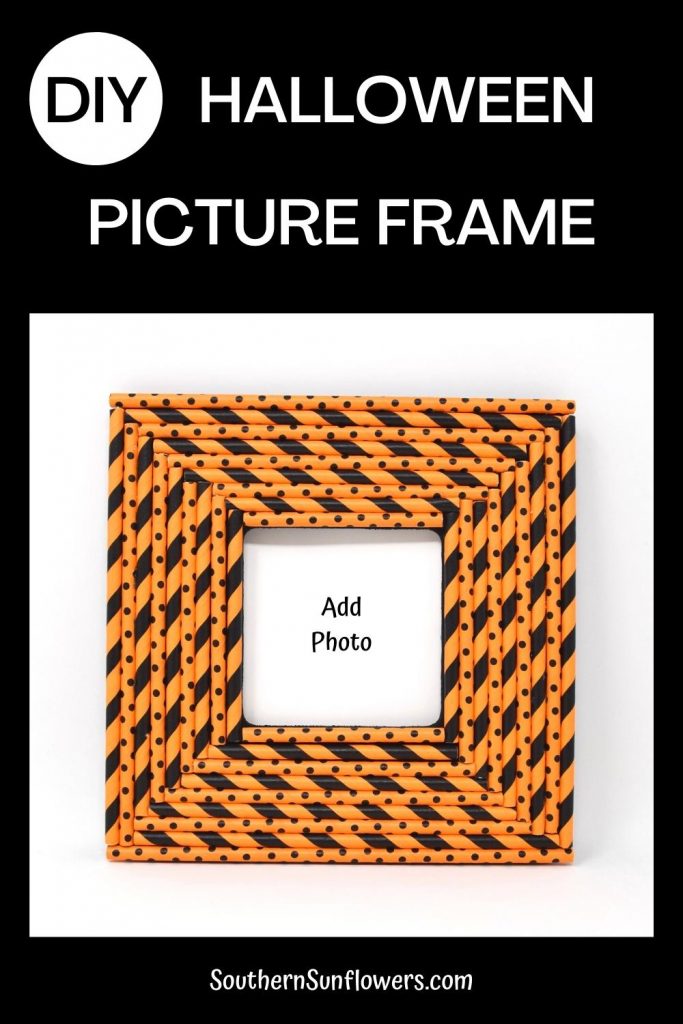 graphic for the diy dollar store halloween picture frame