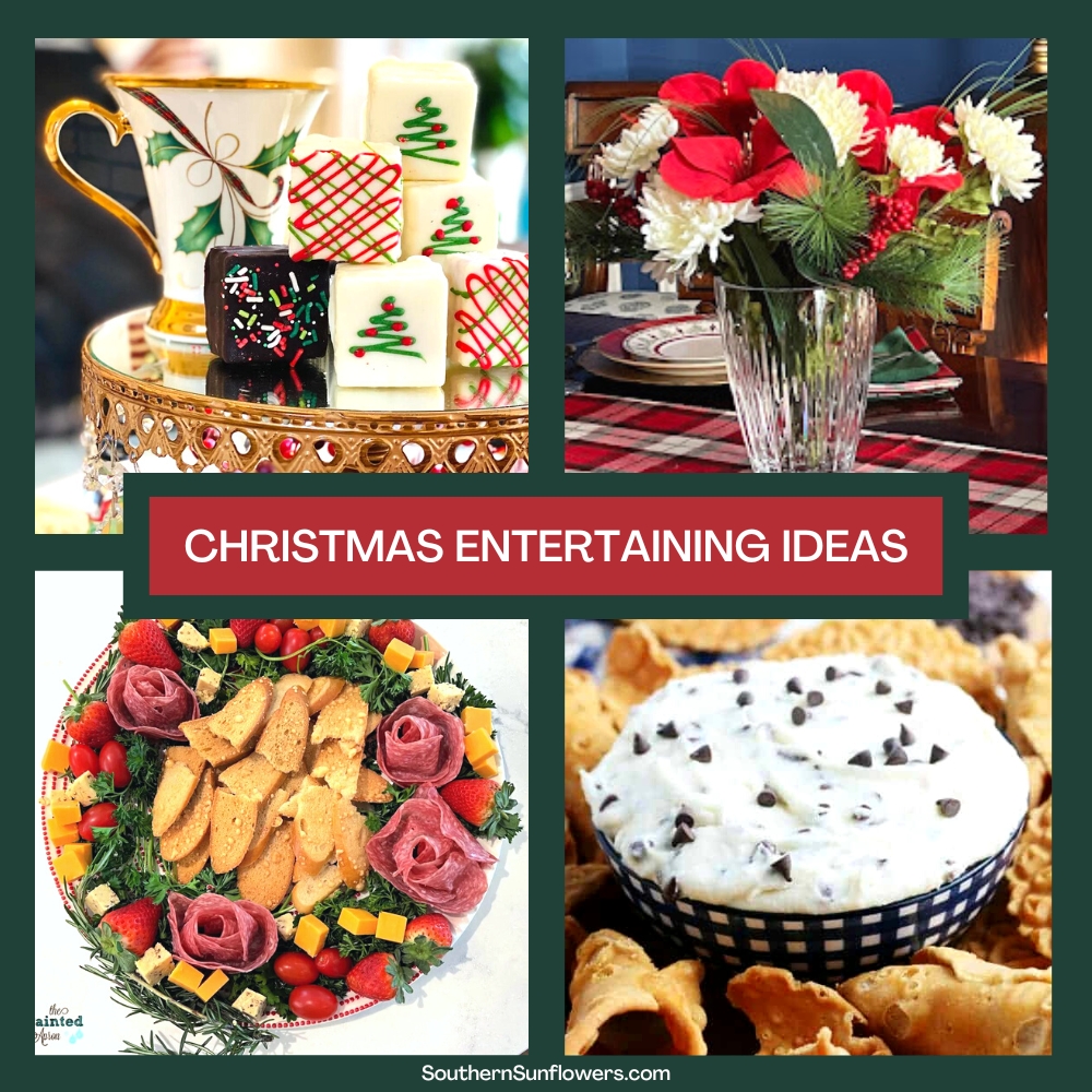 photo collage of Christmas entertaining ideas