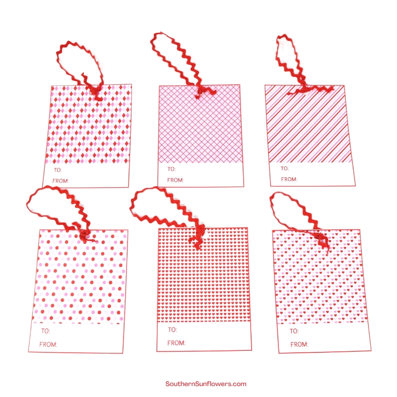 valentine's day free printable gift tags in 6 different designs