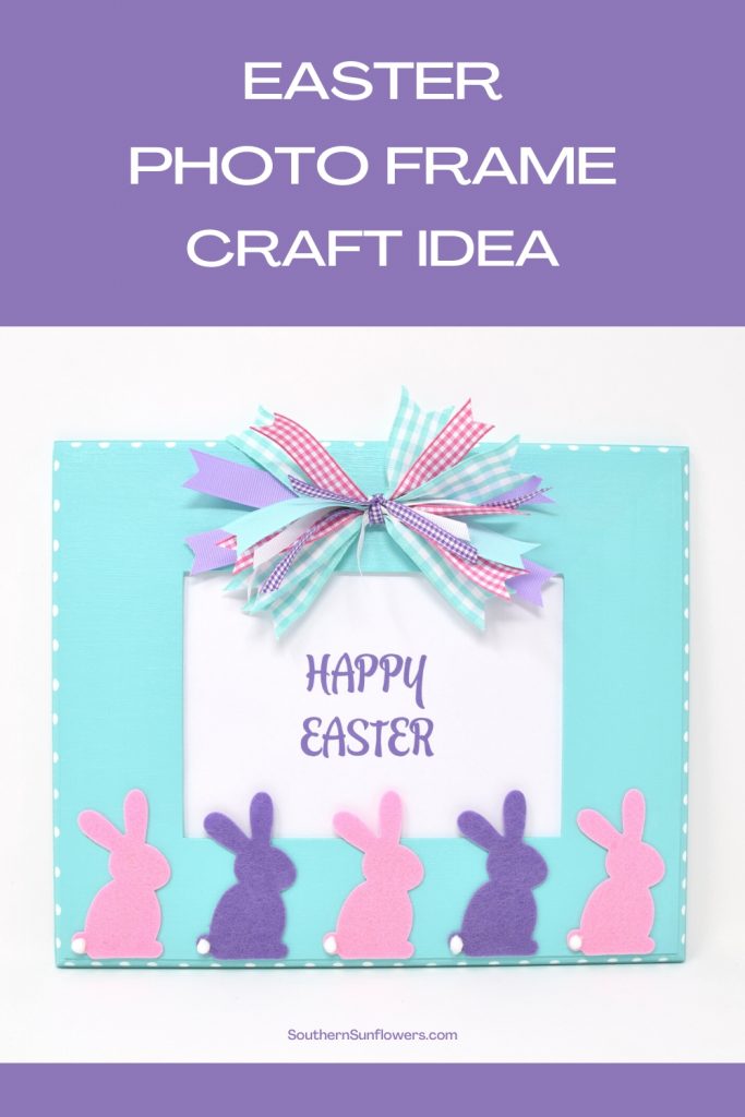 graphic for an easter photo frame craft idea is shown