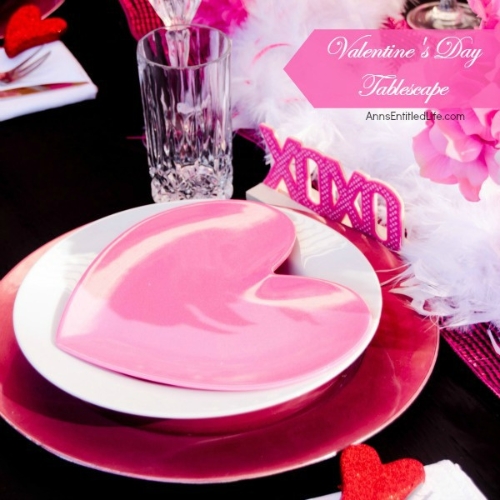 Valentine's Day tablescape featured at the Valentine Hearts and Sweets Home Matters link party