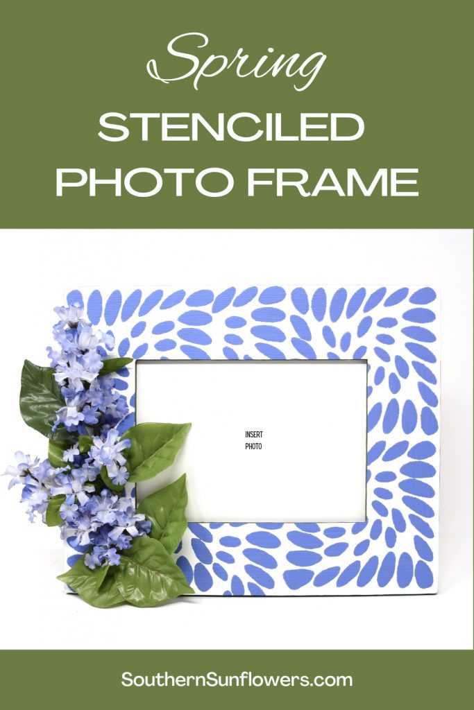 graphic for the "diy photo frame using a craft stencil" project