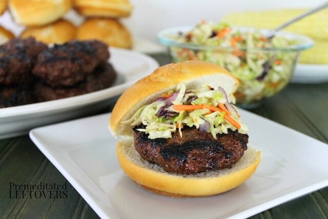 plated teriyaki burger that was featured at the home matters link party