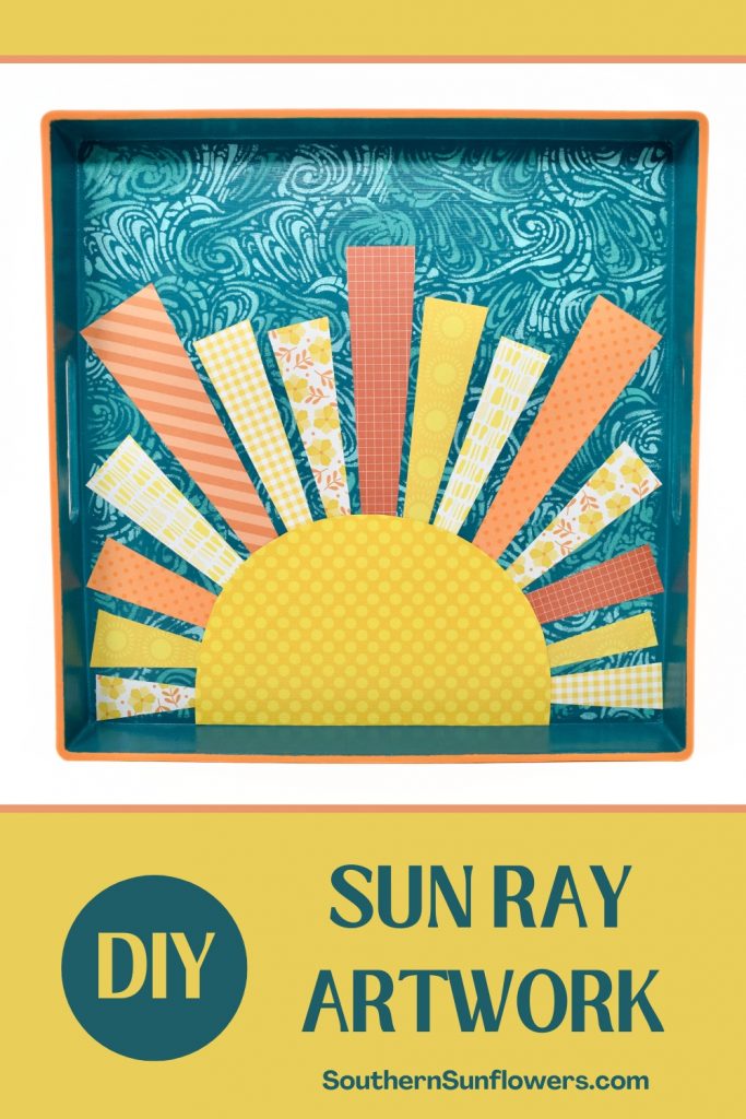 graphic for sun ray artwork that's made with paper and paint