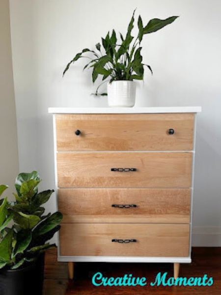 furniture dresser makeover that was featured at the home matters link party #439