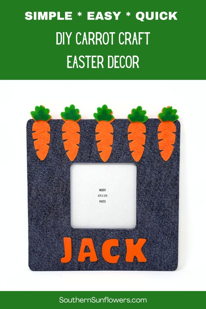 pinterest graphic for the DIY carrot craft for Easter decor