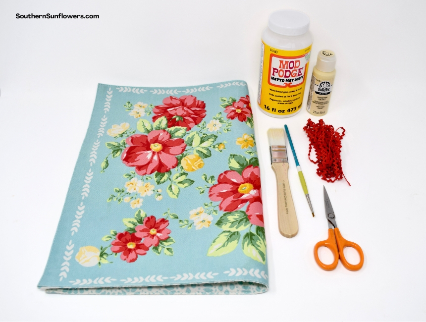 supplies needed for the diy flower wall hanging for spring decor 