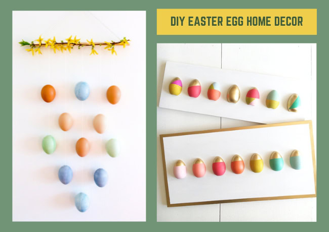 Two Easter wall art home decor DIY's using eggs.