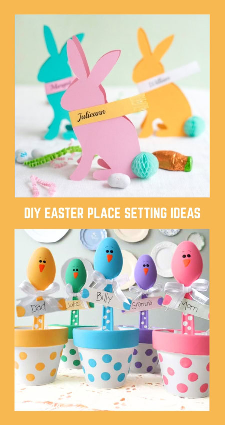 DIY Easter place setting ideas to craft for a holiday table.